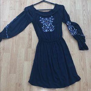 Embroidered off the shoulder dress
